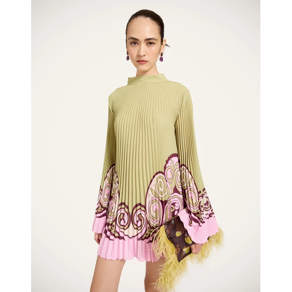 La Double J Twirling Tunic in Kells Swirl Placée Green, view 4