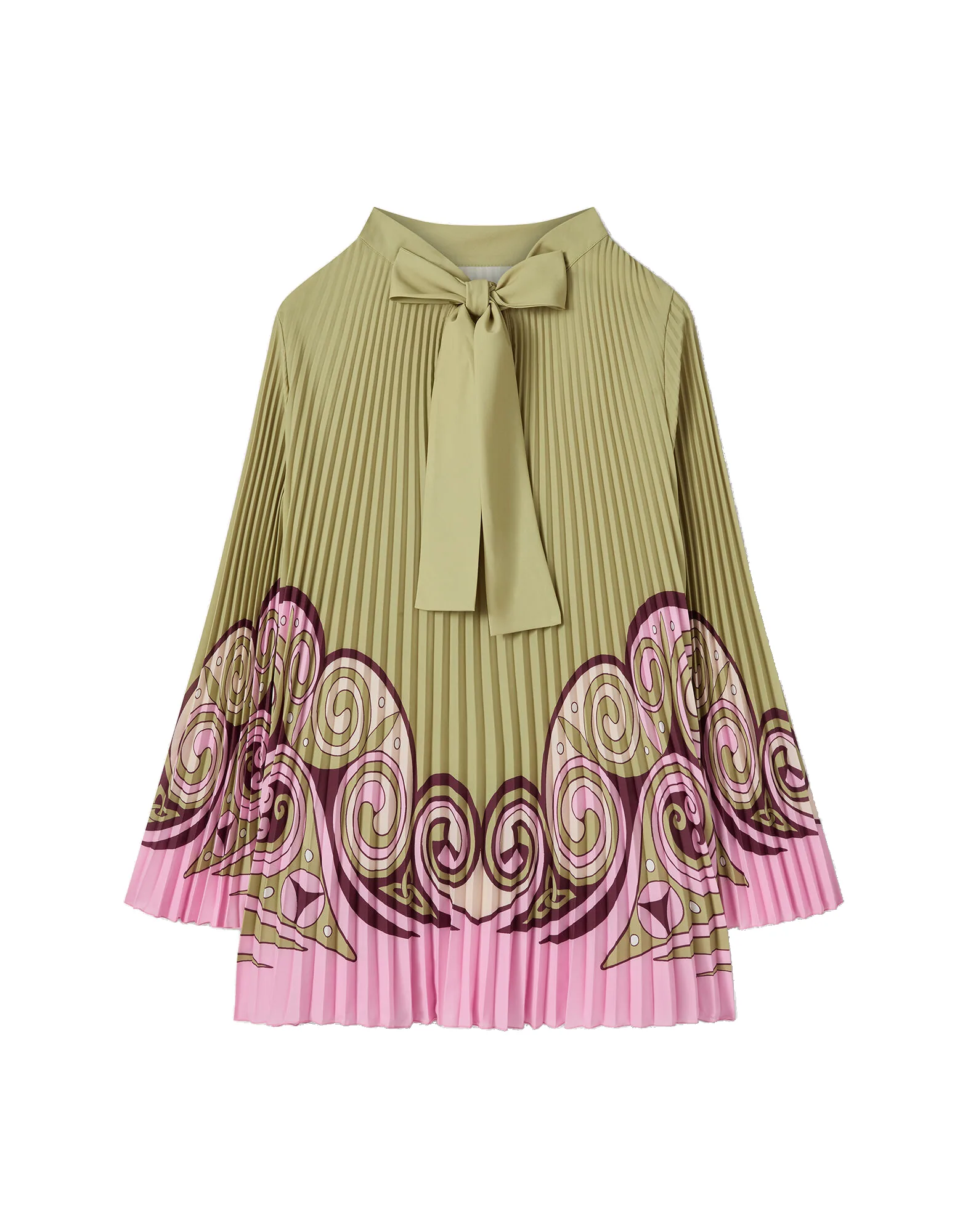 La DoubleJ Twirling Tunic in Kells Swirl Placée Green - Dresses - Milanese Maximalist Fashion at Luxury Shoes La Double J Twirling Tunic in Kells Swirl Placée Green