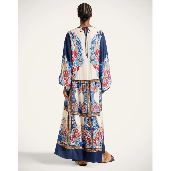 La Double J Vesta Dress in Lemuria Placée Blue, view 3