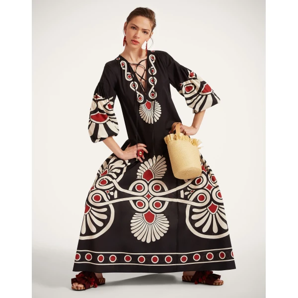 La Double J Viviana Dress in Medallion Placée Black, view 2