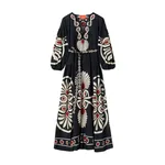 La Double J Viviana Dress in Medallion Placée Black