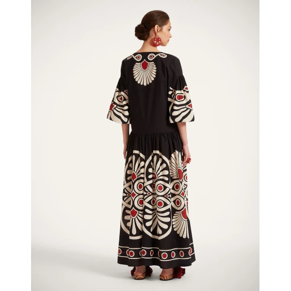 La Double J Viviana Dress in Medallion Placée Black, view 3