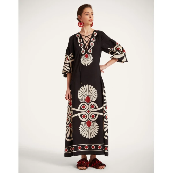 La Double J Viviana Dress in Medallion Placée Black, view 4
