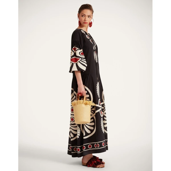 La Double J Viviana Dress in Medallion Placée Black, view 5