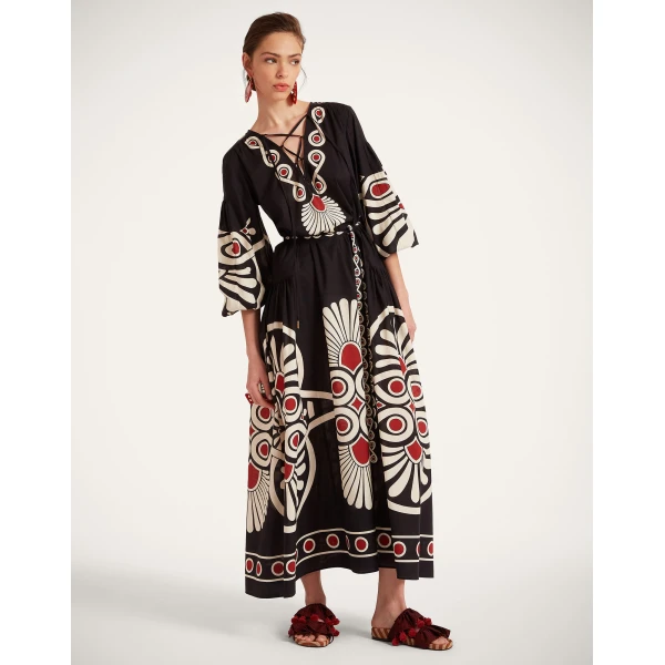 La Double J Viviana Dress in Medallion Placée Black, view 6