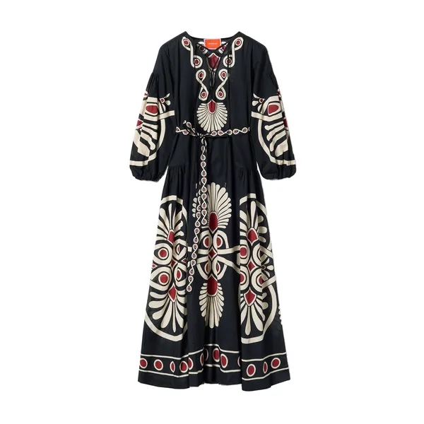 La Double J Viviana Dress in Medallion Placée Black