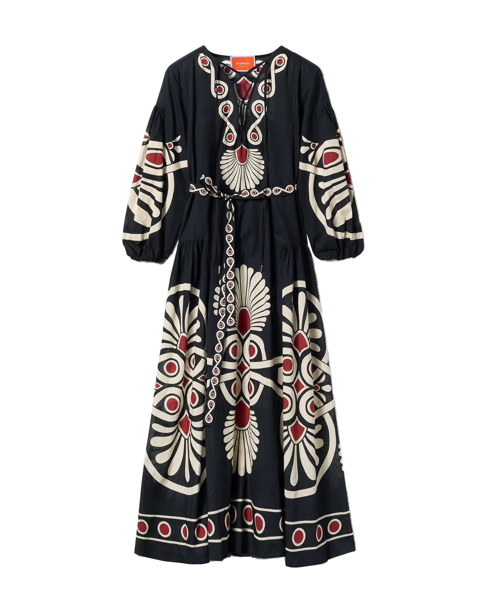 La DoubleJ Viviana Dress in Medallion Placée Black - Dresses - Milanese Maximalist Fashion at Luxury Shoes La Double J Viviana Dress in Medallion Placée Black