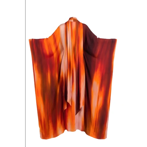 LaQuan Smith Gown with Dolman Sleeves in Sunset Ombre, view 2