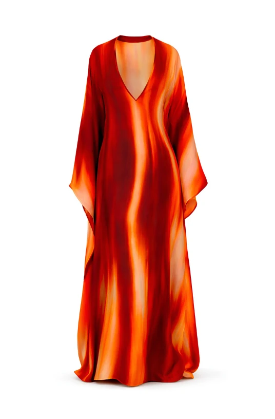 LaQuan Smith Gown with Dolman Sleeves in Sunset Ombre