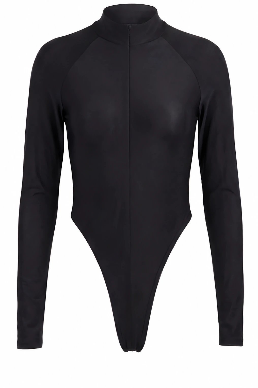 LaQuan Smith Long Sleeve Bodysuit in Black