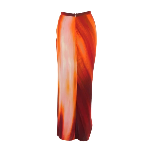 LaQuan Smith Maxi Skirt with Slit Detail in Sunset Ombre, view 3