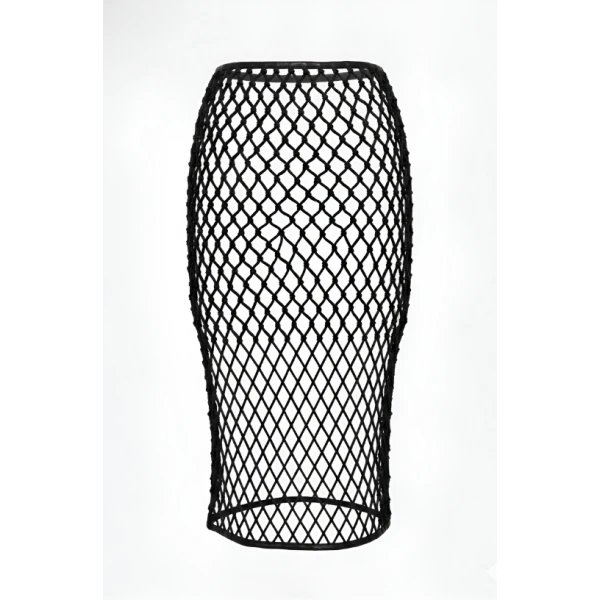 LaQuan Smith Midi Skirt with Slit in Black, view 3