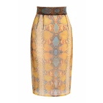 LaQuan Smith Pencil Skirt in Amber Python