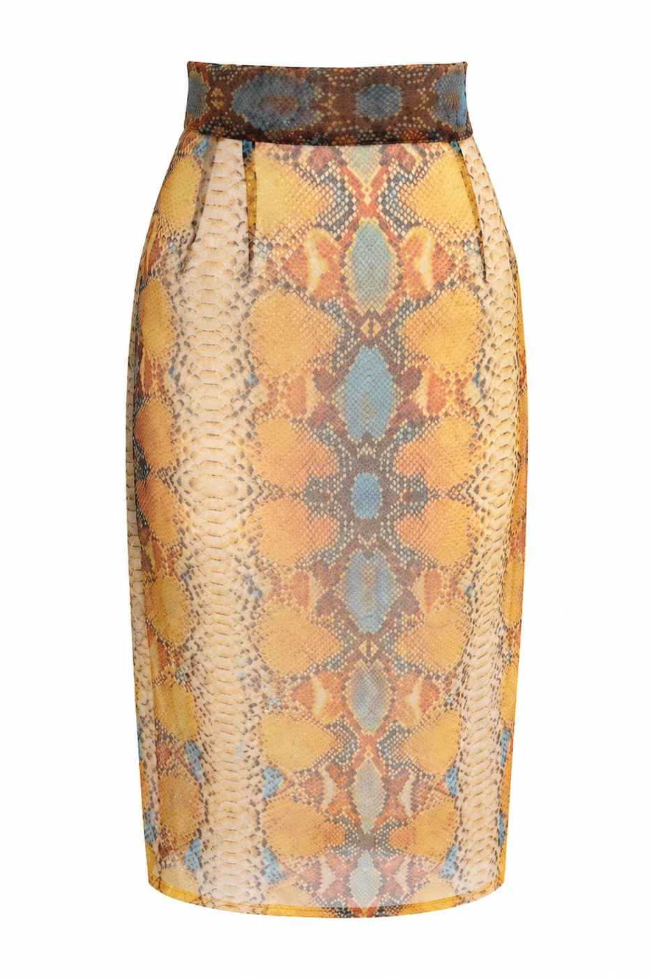 LaQuan Smith Pencil Skirt in Amber Python