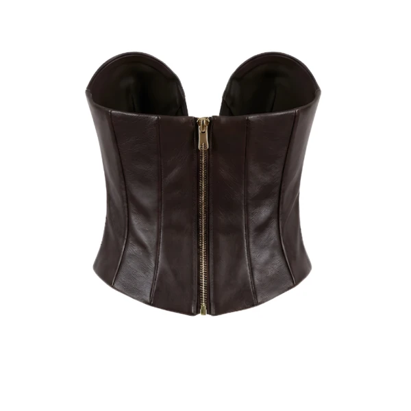 LaQuan Smith Sweetheart Neckline Bustier in Chocolate Top, view 2