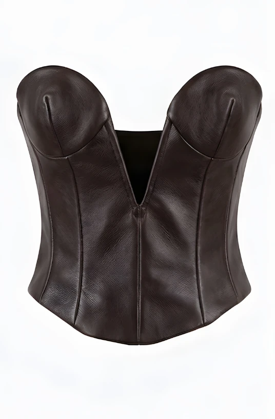 LaQuan Smith Sweetheart Neckline Bustier in Chocolate