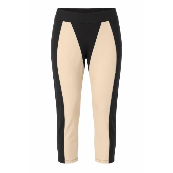 LaQuan Smith Two Tone Capri in Black and Cream