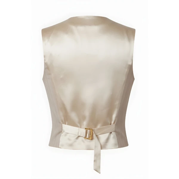 LaQuan Smith Vest in Champagne Pinstripe, view 3