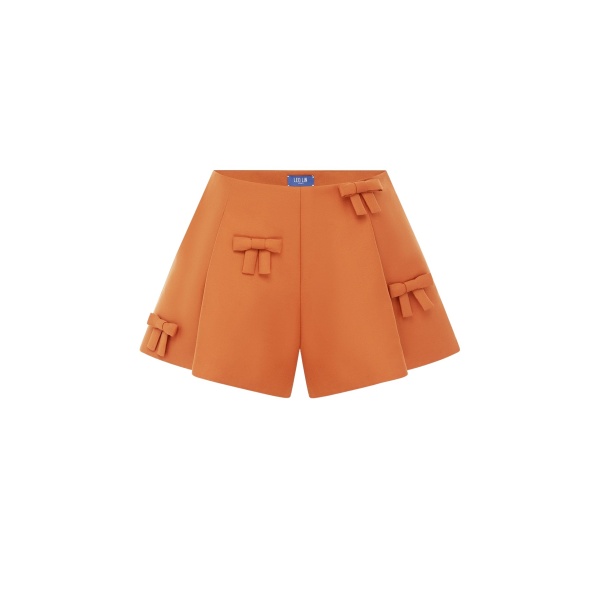 Leo Lin Abby Bow Shorts in Ochre