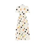 Leo Lin Bianca Short Sleeve Midi Dress in Citrus Spots