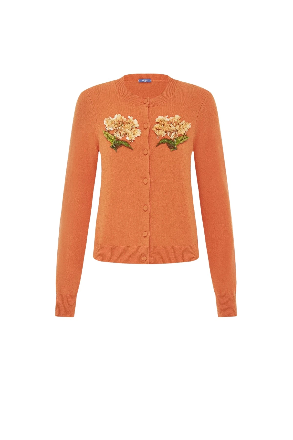 Claire Embellished Cashmere Blend Cardigan in Ochre