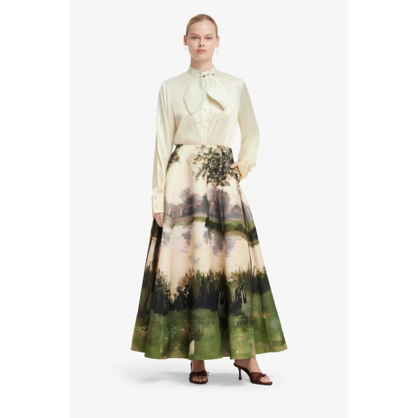 Leo Lin Elina Maxi Skirt in Serene Print, view 3
