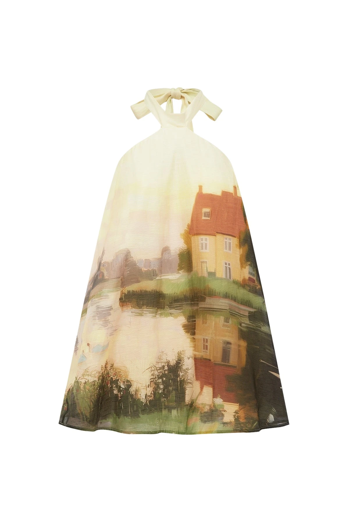 Eloise Halterneck Mini Dress in Serene Print