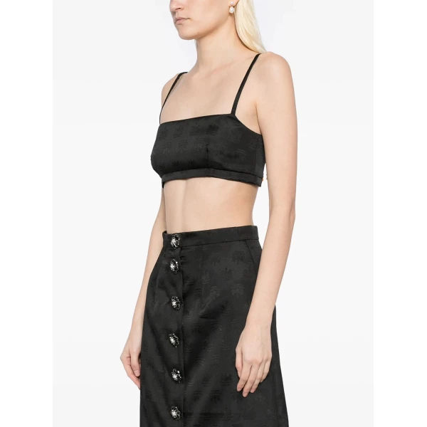 Macgraw Abbey Bra in Black Crest Jacquard Top, view 3