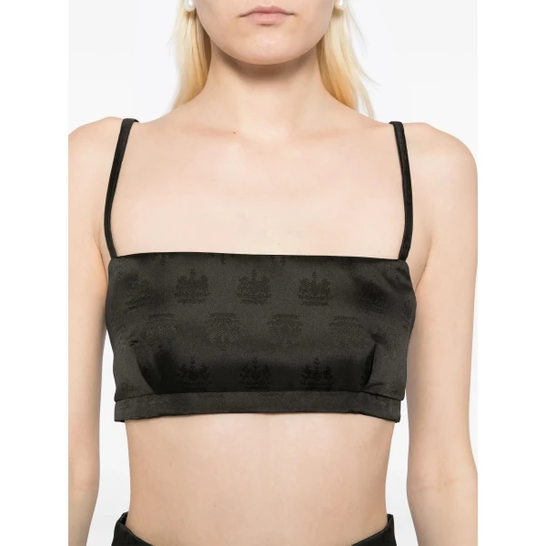 Macgraw Abbey Bra in Black Crest Jacquard Top, view 5