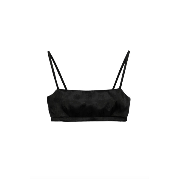 Macgraw Abbey Bra in Black Crest Jacquard Top