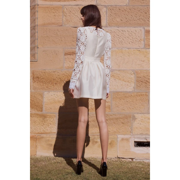 Macgraw Apron Dress in Ivory, view 4