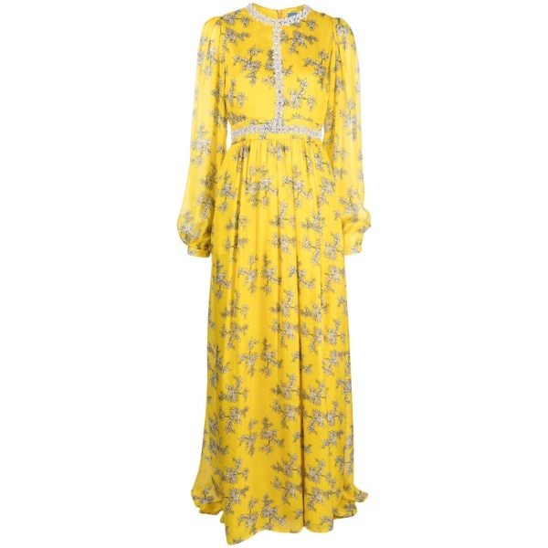 Macgraw Baroque Dress in mustard floral