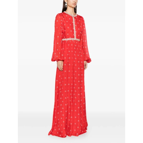 Macgraw Baroque Dress in red floral, view 5