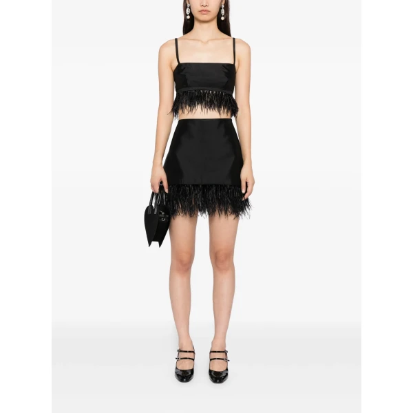 Macgraw Birdy Bra in Black with Feather Trim Top, view 4