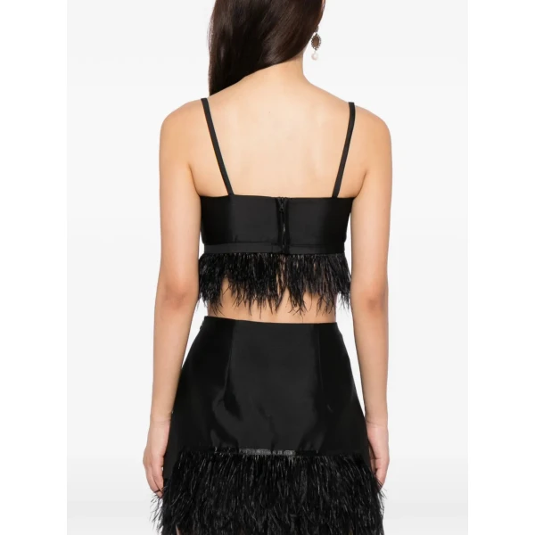 Macgraw Birdy Bra in Black with Feather Trim Top, view 5