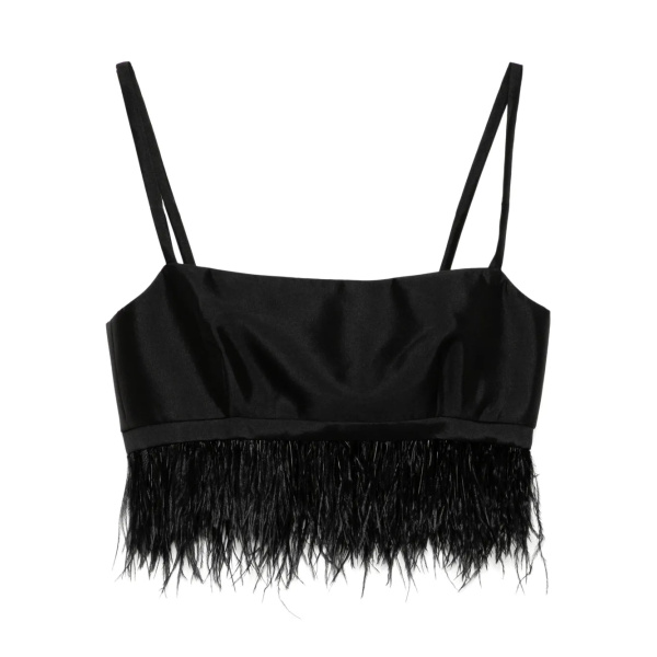 Macgraw Birdy Bra in Black with Feather Trim Top