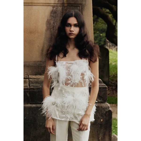 Macgraw Birdy Cami in Ivory, view 3