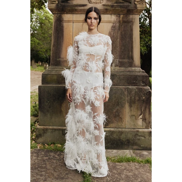 Macgraw Birdy Dress in Ivory, view 2