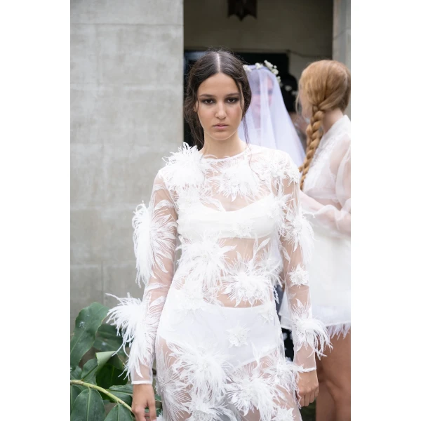 Macgraw Birdy Dress in Ivory, view 4