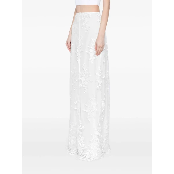 Macgraw Calligraphy Skirt in White Lace, view 4