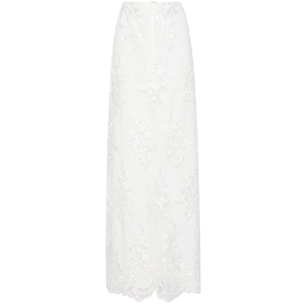 Macgraw Calligraphy Skirt in White Lace