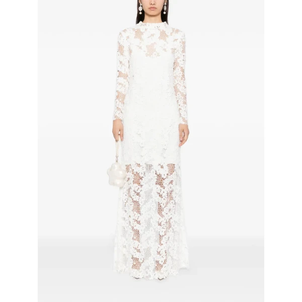 Macgraw Cavalleri Dress in white cotton lace, view 4