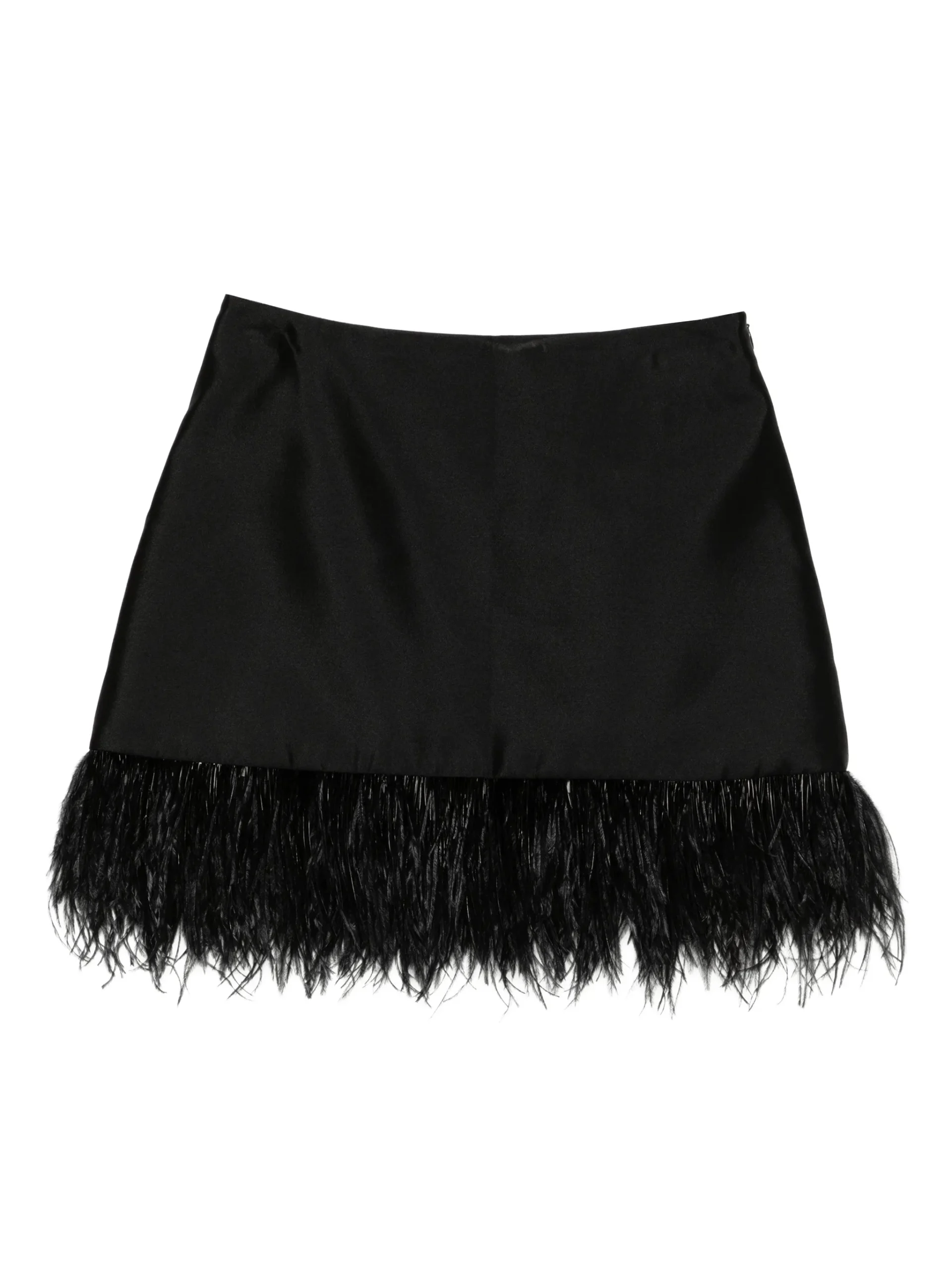 Macgraw Century Skirt in Black with feather trim