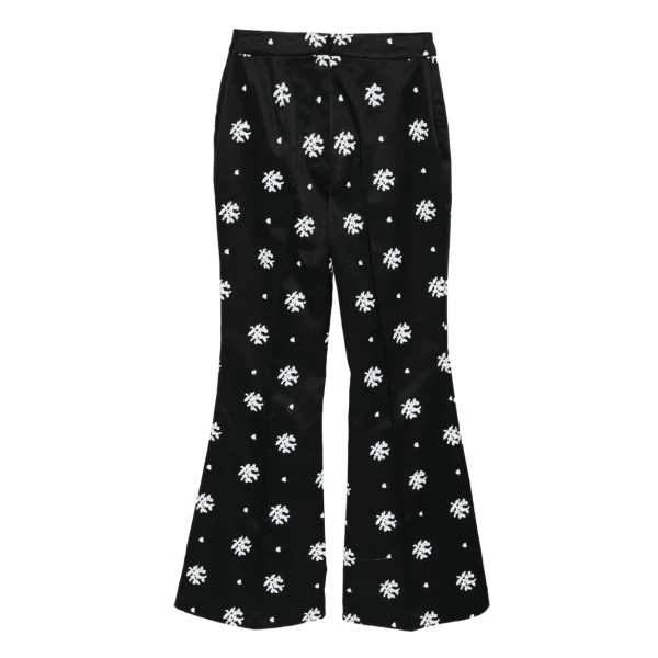 Macgraw Circa 72 Trouser in Black & White Floral Embroidery, view 4