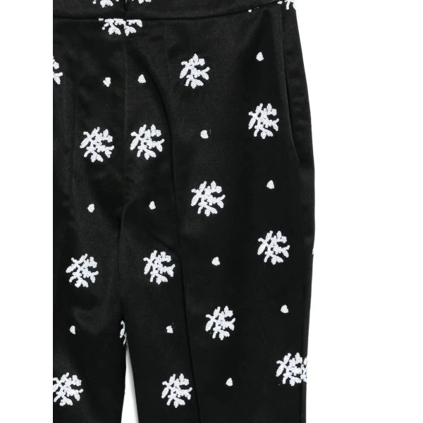 Macgraw Circa 72 Trouser in Black & White Floral Embroidery, view 5