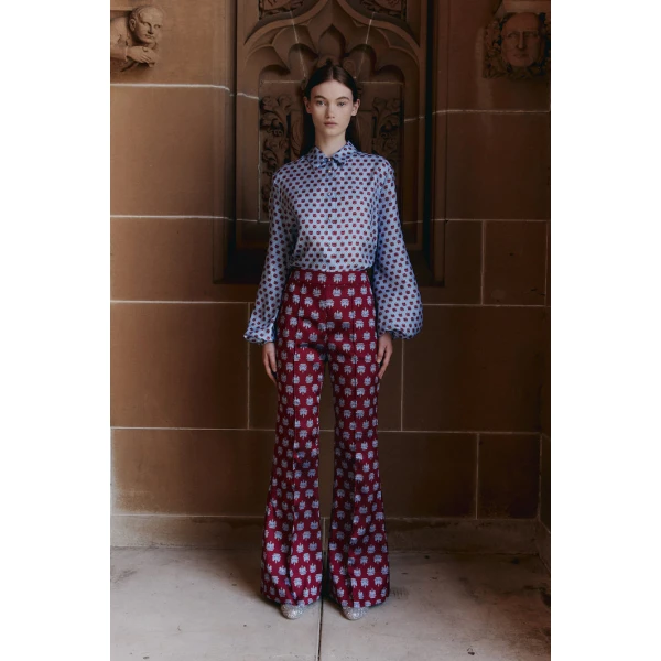 Macgraw Circa 72 Trouser in Maroon Crest, view 3