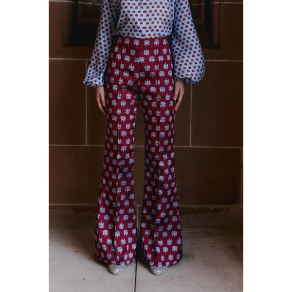 Macgraw Circa 72 Trouser in Maroon Crest, view 4
