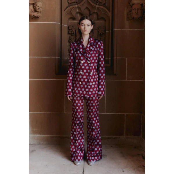 Macgraw Circa 72 Trouser in Maroon Crest, view 5