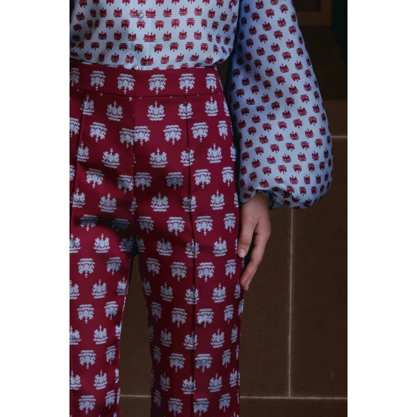 Macgraw Circa 72 Trouser in Maroon Crest, view 6