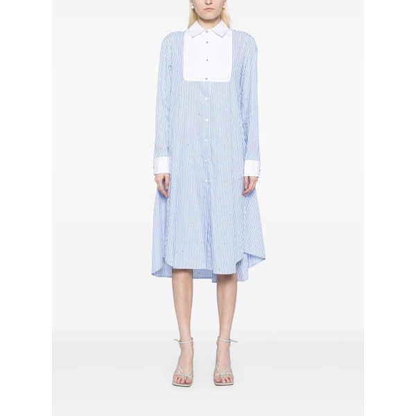 Macgraw Collegiate Dress in Blue and white stripe, view 4